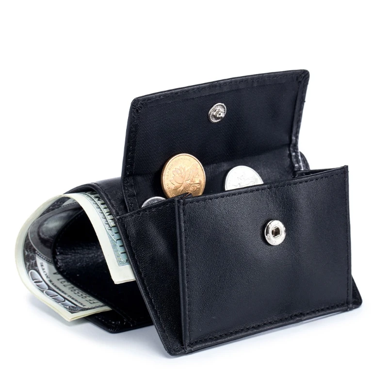 

Unisex RFID Blocking Wallet Vintage Leather Credit Card Holder Short Purse Small Coin Change Pocket Men Women Mini Money Bag