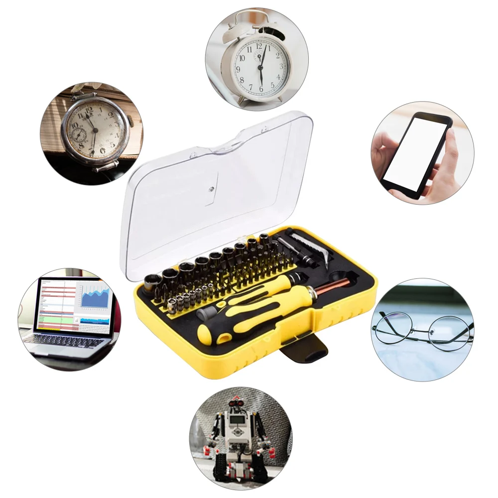 

Toolbox Handle Socket Screwdriver Bit Set Household Hardware Repair Maintenance Tools