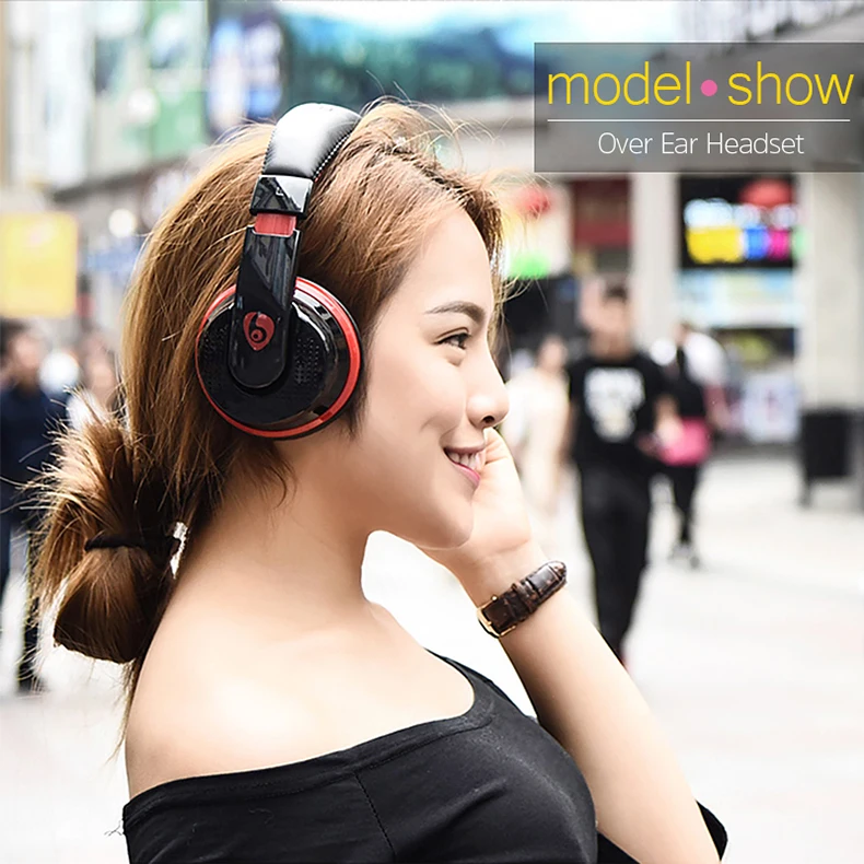Накладные басы стерео Bluetooth наушники Беспроводная гарнитура поддержка микро SD карты радио микрофон
