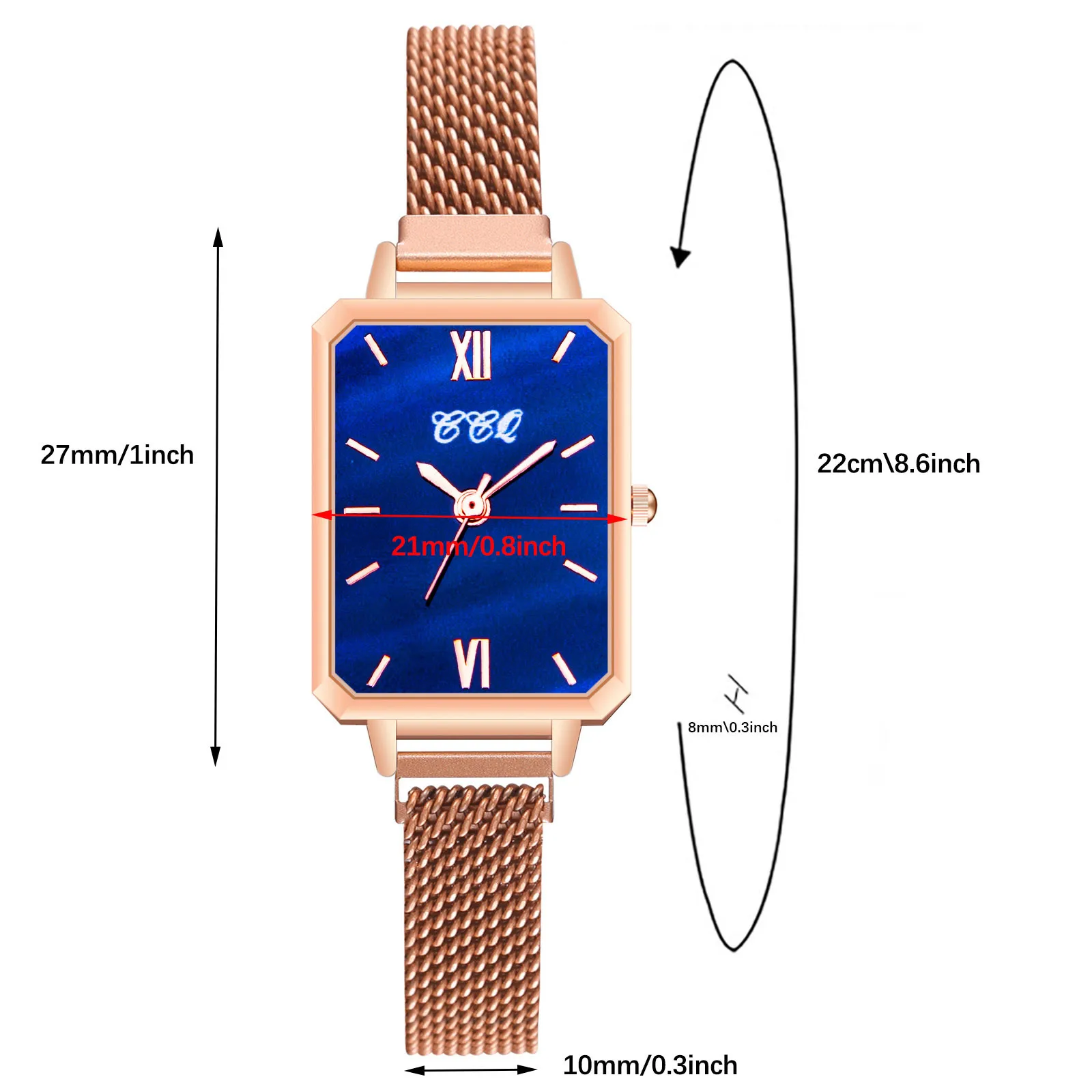 

Zegarek Damski CCQ Watch For Women Fashion Popular Casual Quartz Watches Stainless Steel Strap Analog Wristwatch F3