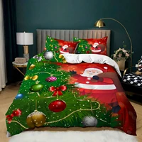red christmas bedding sets queen size cartoon kids duvet cover set with pillowcase childrens bed sets bedroom comforter set