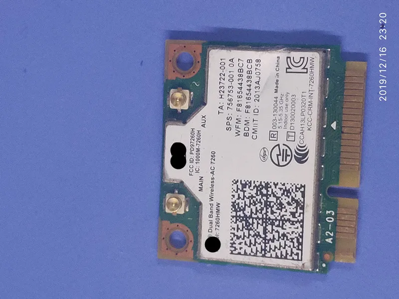 Для Hp 710661 001 756753 784639 005 Intel Dual Band Wireless ac 7260 7260hmw Half Mini Pcie Pci express Wlan Wi Fi|Компьютерные