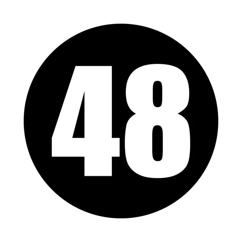

High Quality Car Decal Car Sticker Racing Number 48 Reflective Waterproof Multiple Sizes Car Decal for Auto Car Stickers 15x15cm