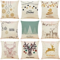 light pattern decorative pillowcases cover linen sofa car cushion pillow case cover christmas home decor