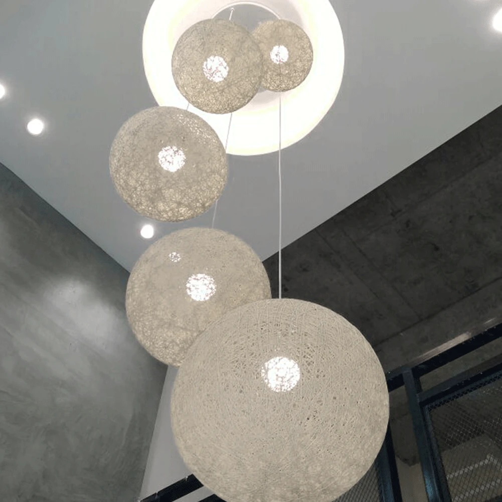 

1PC Shadow Pendant Light Chandelier Texture Hanging Light For Indoor Kitchen Dining Living Room Outdoor Garden 15cm White