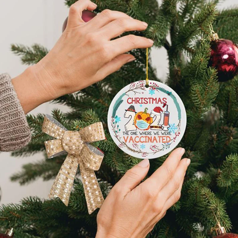 

2021 Christmas Ornament Funny Xmas Tree Decor Hanging Vaccine Pendant Gift