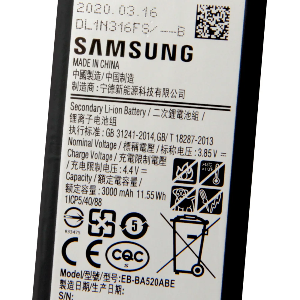 Оригинальная запасная аккумуляторная батарея для Samsung GALAXY A5 EB BA520ABE A520F