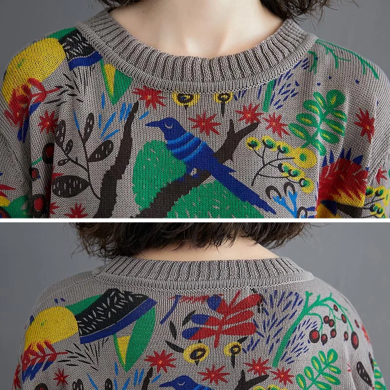 Big Size Knitting Sweater Women Vintage Christmas Long Sleeve Autumn Winter Fashion Knit Pullovers Loose Tops 2019 4XL | Женская одежда