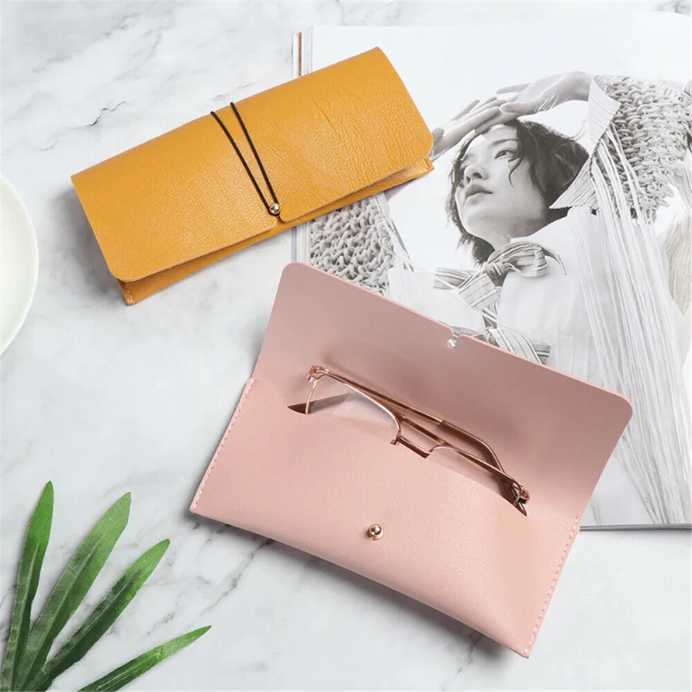 

Kawaii Soft PU Leather Pen Bag Simple Fashion Sunglasses Holder Pencil Case Pen Holder Women Portable Wallet Storage Carry Bag