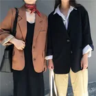 2020 элегантные однобортные женские блейзеры весна-осень британский стиль куртка Офисная Женская повседневная короткая куртка верхняя одежда
