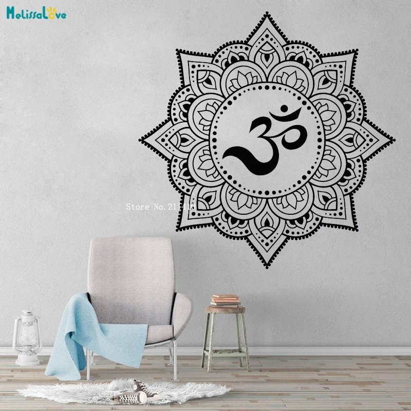 

Mandala Flower Symbol Vinyl Wall Decal Large Size Yoga Meditation Circle Ornament Buddhism Stickers Unique Gift YT4170