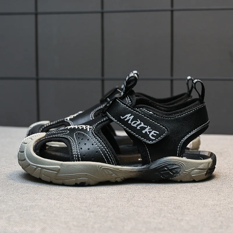 Сандалии из натуральной кожи для мальчиков новинка 2022 летняя пляжная обувь