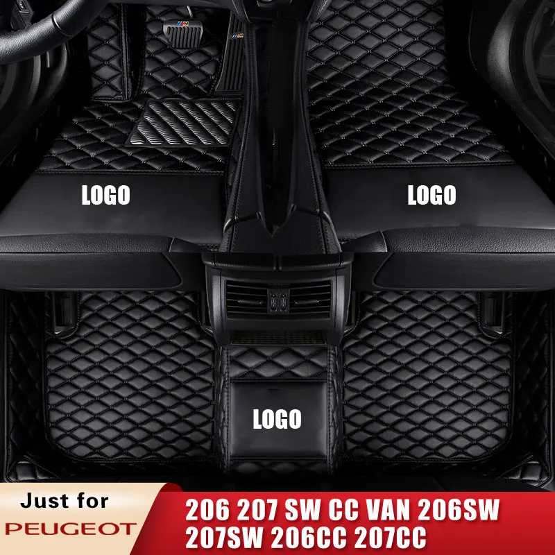 Автомобильные напольные коврики для Peugeot 206 207 SW 3/5 Portes Cc Van 206sw 207sw 206cc 207cc салона Sedan