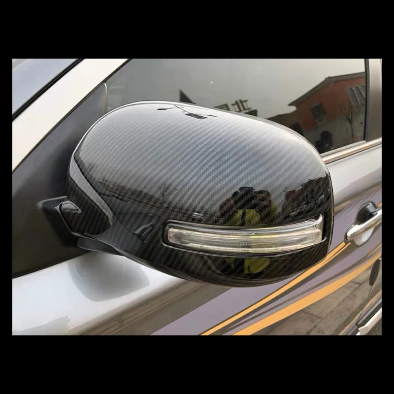 2 шт. хромированные Чехлы для зеркала заднего вида из углеродного волокна Mitsubishi