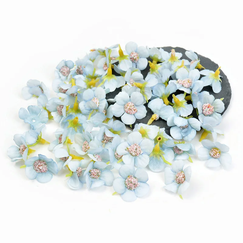 100 Stücke 2 cm Gefälschte Gänseblümchen Blumenköpfe Mini Seide Künstliche Blumen Für Kranz Scrapbooking Hause Hochzeit Valentinstag Dekorationen – Detail 10