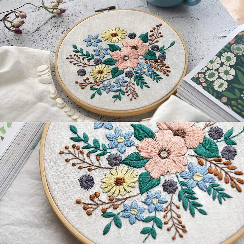 Полный набор для вышивки с рисунком Набор штампами включая ткань Бамбуковая