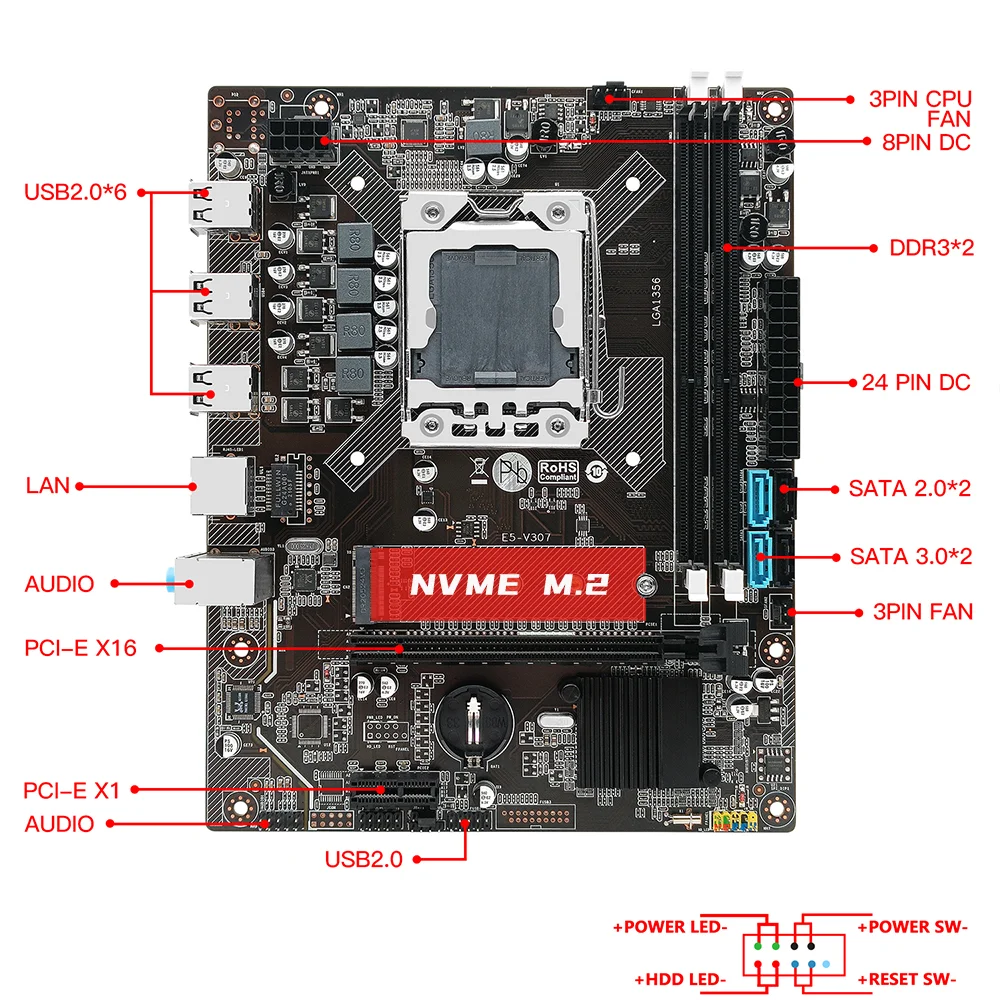 MACHINIST X79 материнская плата LGA 1356 комплект с процессором Intel Xeon E5 2420 поддержка 2*16 ГБ