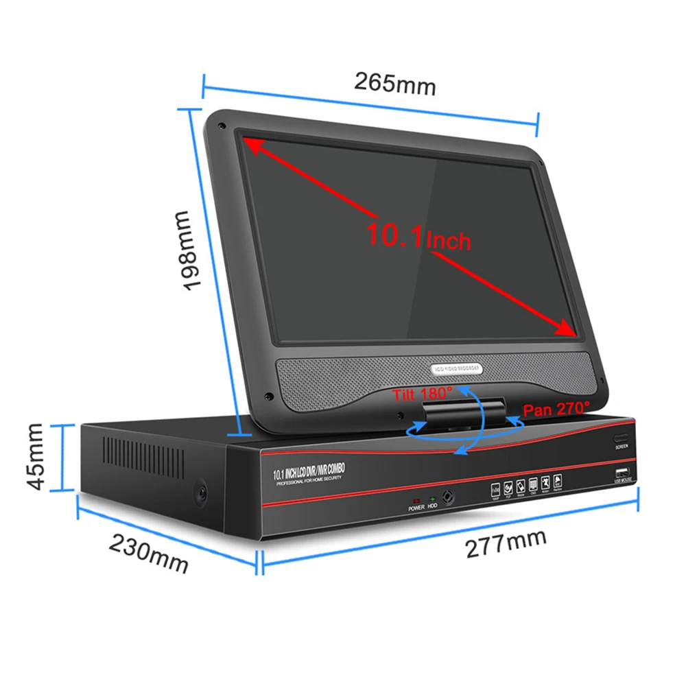 IP камера Techage 8 каналов 1080P HD POE 10 дюймов ЖК монитор|Система наблюдения| |
