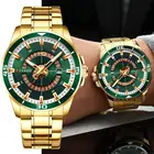 Часы CURREN Мужские наручные из нержавеющей стали, золотистые повседневные деловые кварцевые, с датой