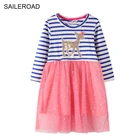 SAILEROADплатье с длинными рукавами для девочек праздничные платья с единорогом и блестками для девочек, хлопковое рождественское платье Vestido unicornio infantil