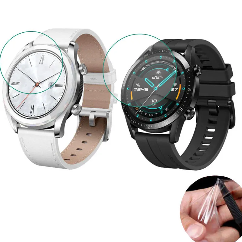 Мягкая прозрачная защитная пленка для смарт часов Huawei Watch GT 2 Active/Elegant GT2 42 мм 46