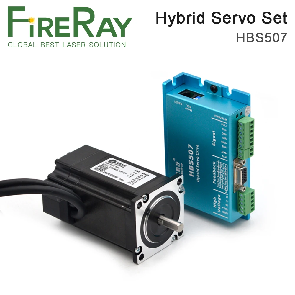 

3-фазный гибридный сервопривод FireRay Leadshine HBS507 + 573HBM20-1000 Nema23 с замкнутым циклом для лазерной резки и гравировальной машины Co2