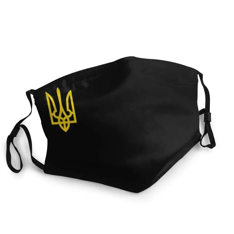 

Ukrainian Trident Breathable Unisex Adult Mouth Face Mask Coat Of Arms Ukraine Flag Protection Cover Respirator Mouth-Muffle
