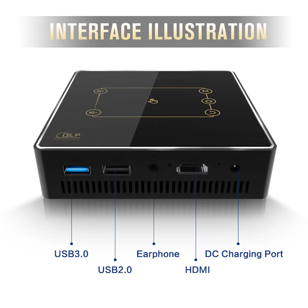 Портативный DLP проектор Real TV C9 Plus 4K Android 7 1 Wi Fi Bluetooth умный тачпад светодиодный для