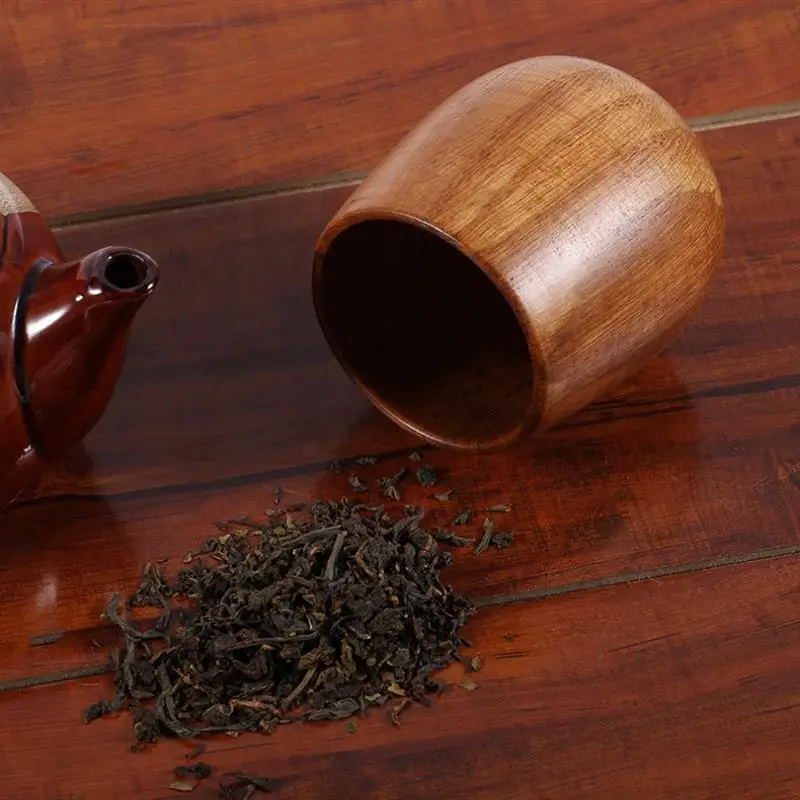 

2pcs/Set Natural Wooden Cup Lightweight Japanese Style Water Cup Tea Cup Wine Mug Drinking Utensils Accessories Kitchen Supplies
