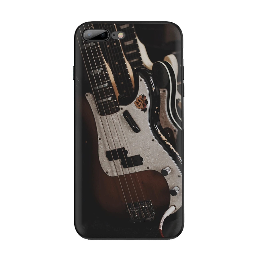 Чехол Desxz для телефона iPhone 11 12 Pro Max MINI 7 8 6s Plus SE милый чехол с бас-гитарой струнами