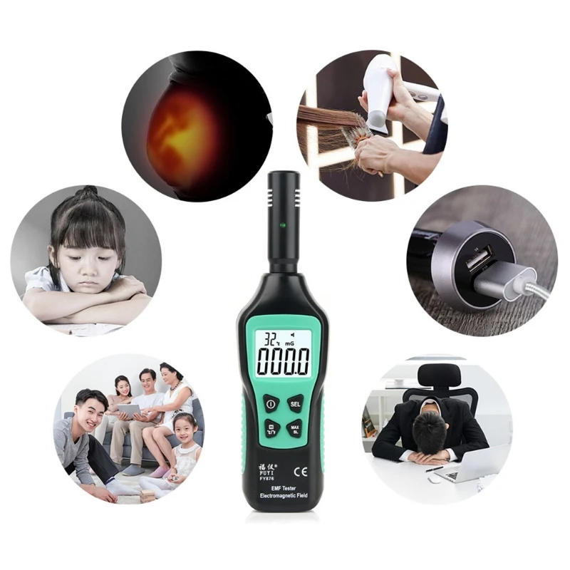 

EMF Meter Radiation Detector Electromagnetic Field Tester Digital Sensor Reader