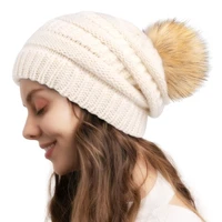 2021 autumn winter new plush ball wool hat womens plush knitted solid hat keep warn fold joker skullies outdoor casual hats new
