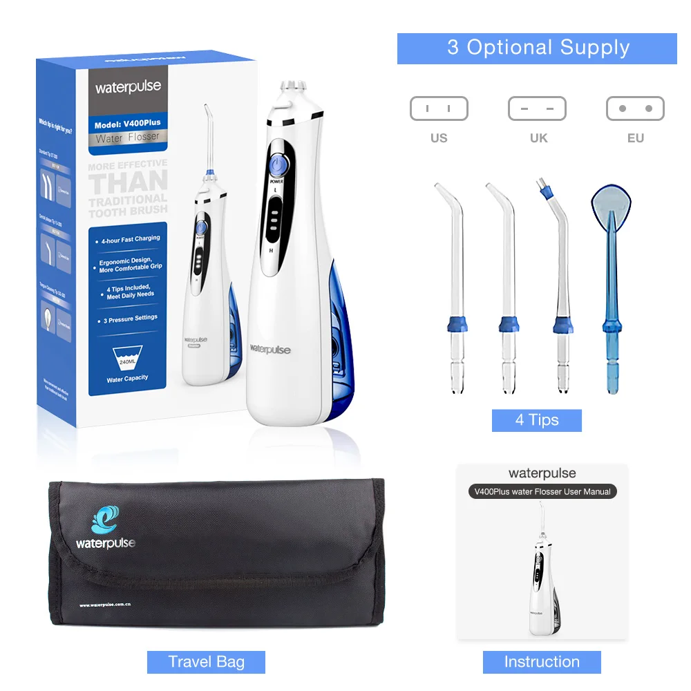 V400P ирригатор для полости рта USB перезаряжаемая водяная Флоссер переносная