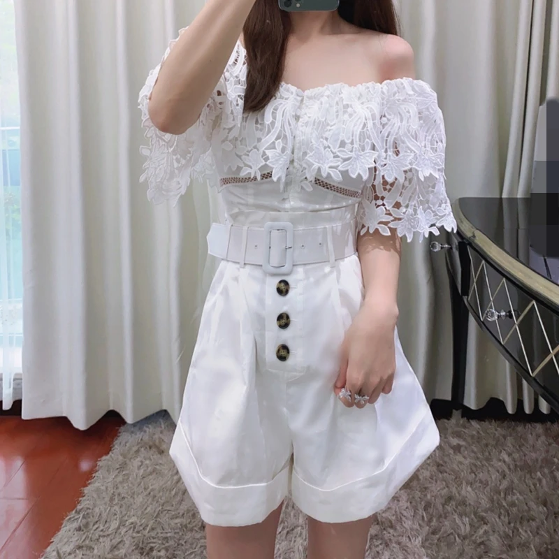 

2020 summer woman white playsuits