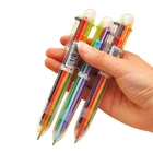 6 в 1 цветные ручки новинка разноцветная шариковая ручка черныйкрасныйзеленый чернила многофункциональные Канцтовары Школьные принадлежности