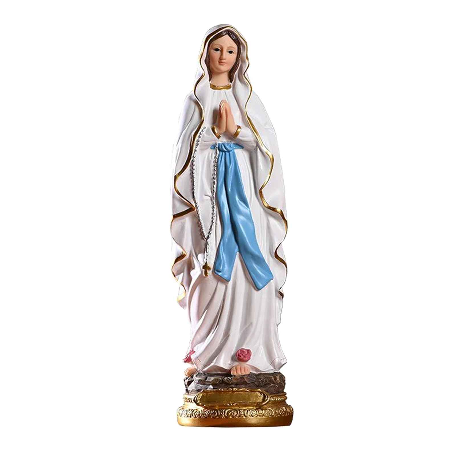 Resin Madonna Blessed Saint Virgin Our Lady of Lourds Mary Statue Figure Christ Tabletop Statue Figurine