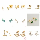 Женские Серьги-гвоздики с молнией BOAKO, Серьги-гвоздики для Пирсинга Ушей, украшения для хряща, Серьги #19, 925