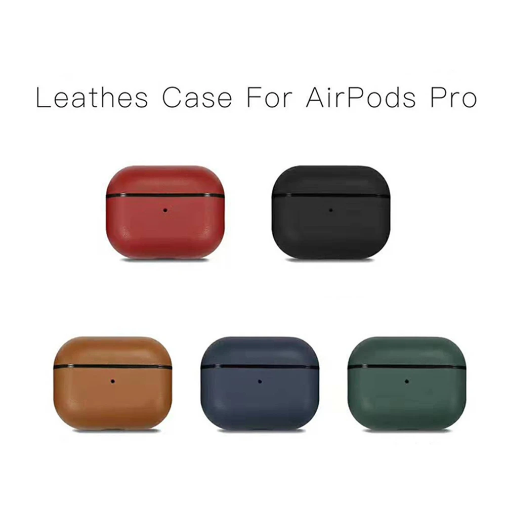 Чехол из натуральной кожи для наушников AirPods Pro 2019 противоударный защитный чехол