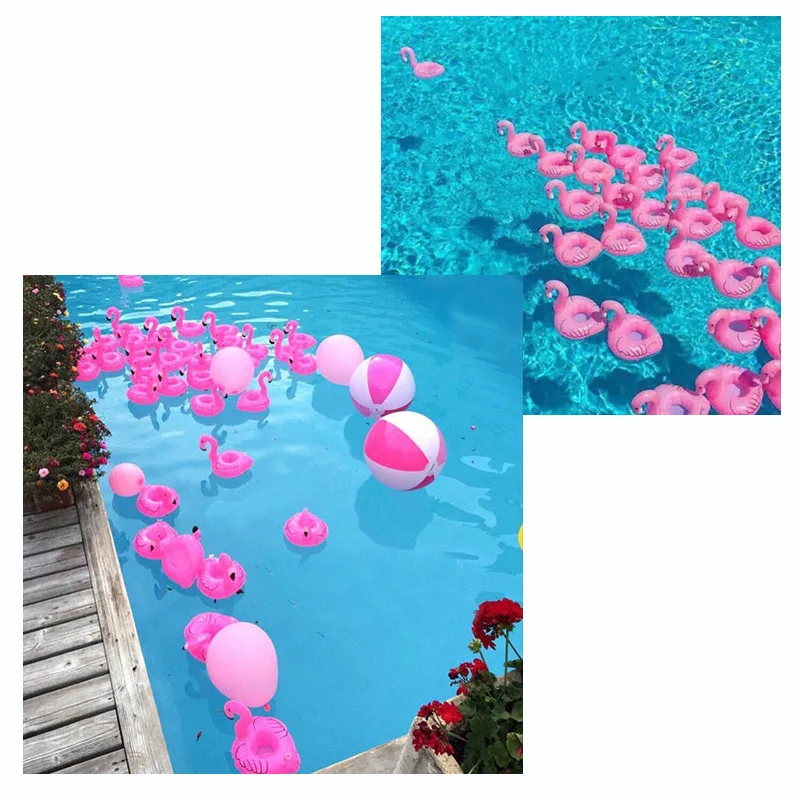 4 шт Мини водные подставки надувные чашки держатель для напитков в форме Фламинго