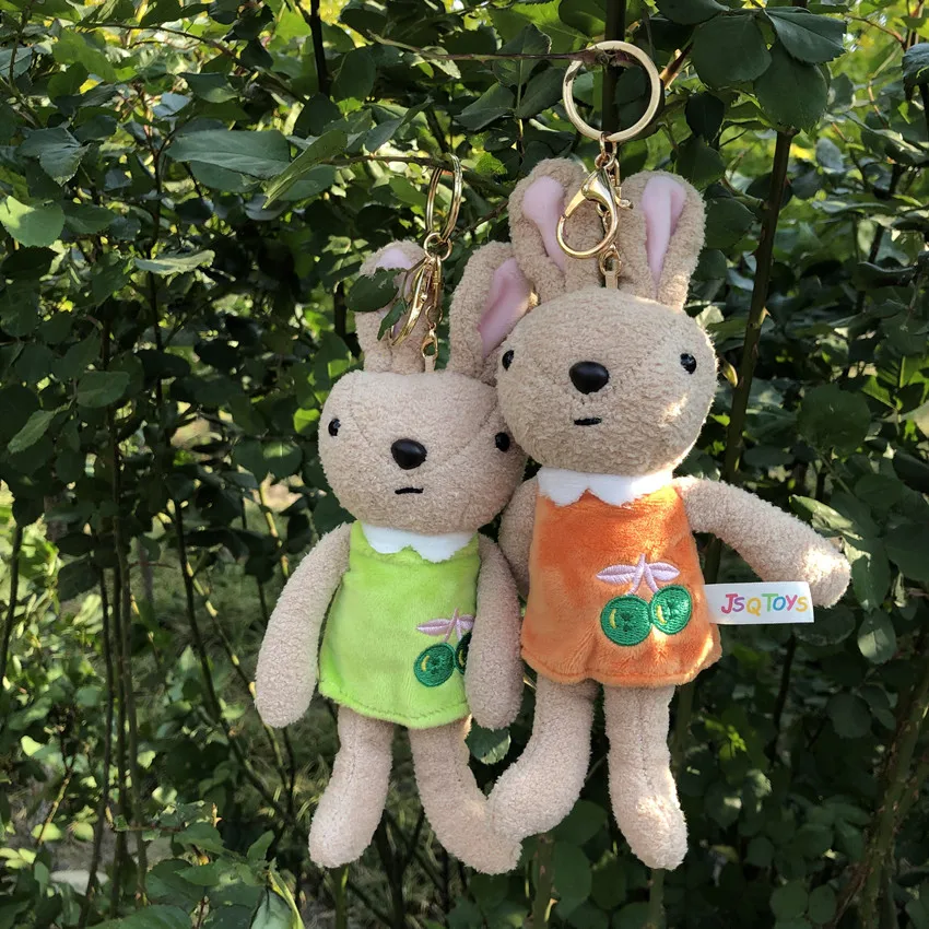 Милый кулон в виде кролика зеленых и оранжевых цветах дополнительный плюшевый