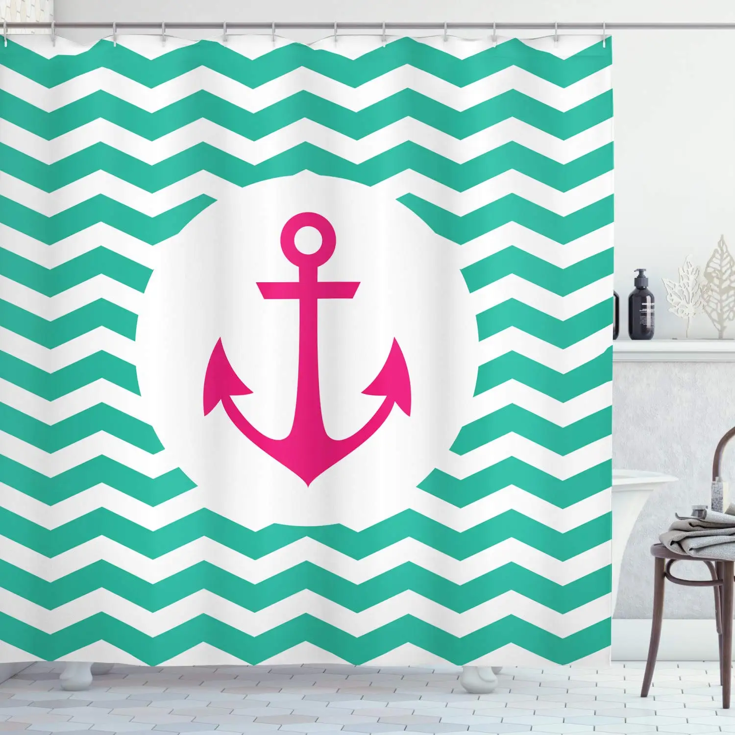 Декор с якорем коллекция якорь на зигзаг фон поздравление Современный стильный