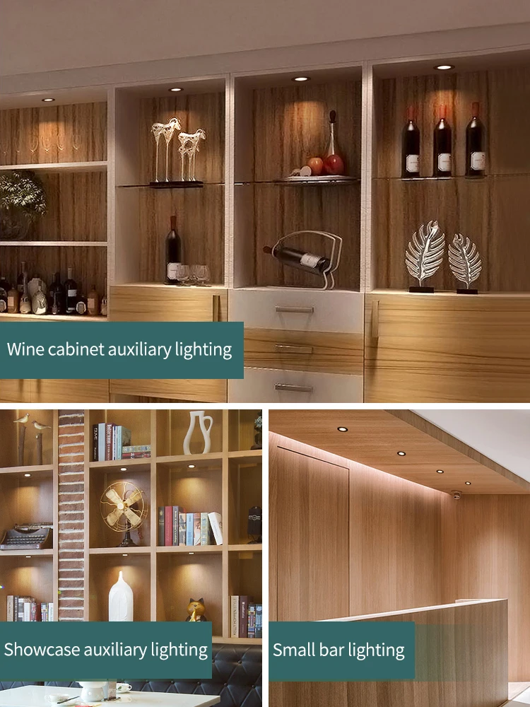 led cabinet light with switch mini spotlight kitchen closet ultra thin 12v small downlight decoration 3468pcs spot ac110220v free global shipping