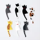 Магнитный мультяшный милый кошка настенный крючок для ключей дверной настенный на холодильник магнитное украшение вешалка для шляпы шарфа вешалка для полотенец Крючки для домашнего хранения