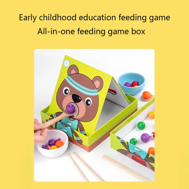 

Children's Early Education Fine Action Clip Chopstick Exercise Puzzle ToysC Parent-child Family Simulation Feeding Game