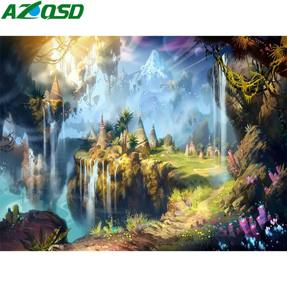 AZQSD полный набор Бриллиантовая мозаика Пейзаж Вышивка крестиком горный