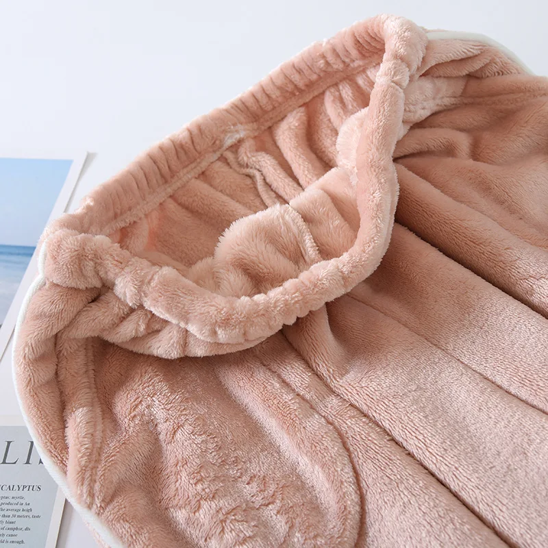 

Autumn Winter Flannel Lovers Pajama Pants Leisure Loose Coral Fleece Warm Close Trousers Men And Women Home Warm Trousers