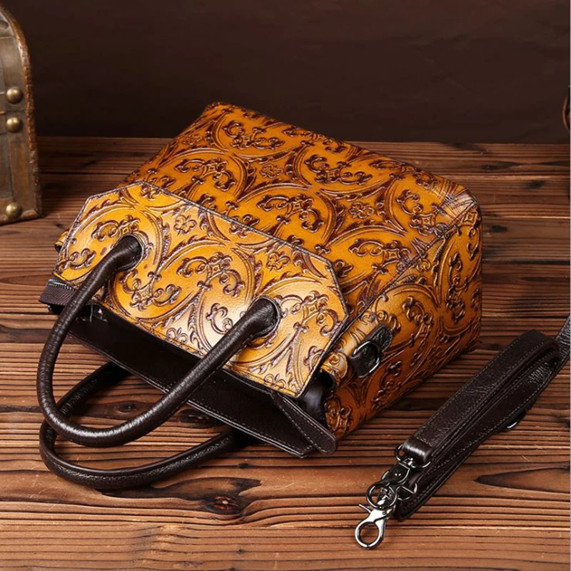 Дамская сумочка из натуральной кожи в стиле ретро повседневные тоуты для женщин