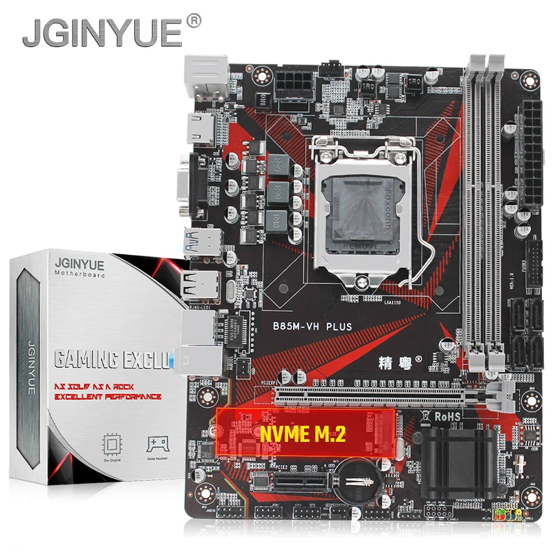 

JGINYUE B85 motherboard LGA 1150 For i3 i5 i7 Xeon E3 1150 processor DDR3 16G 1333/1600MHZ memory M.2 NVME USB3.0 B85M-VH PLUS