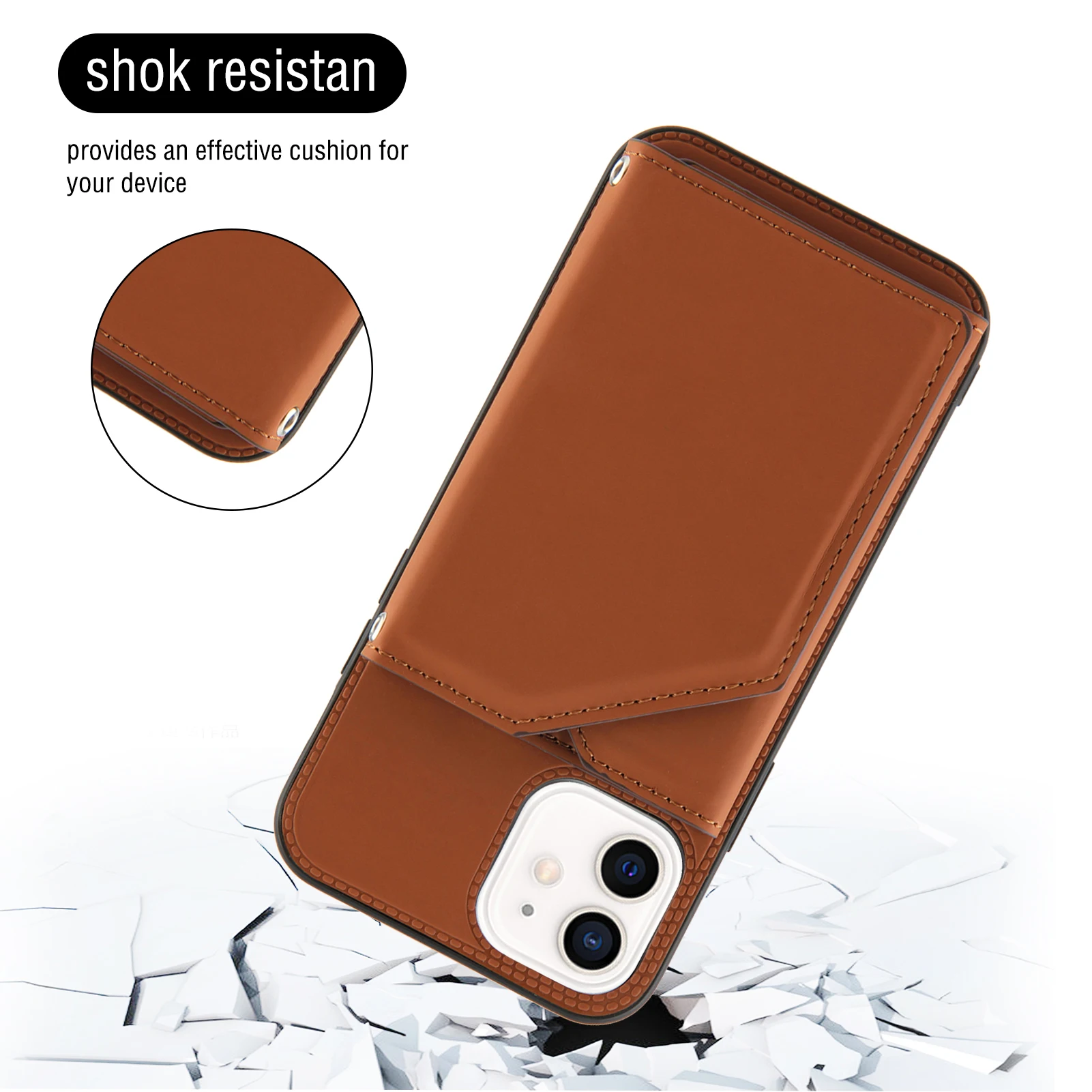 

For iphone 12 Pro Max Case Pure skin feel Leather Wallet Credit Bank Card Holder Back Cover For iPhone 11 Pro Max X XR XS 8 7 P