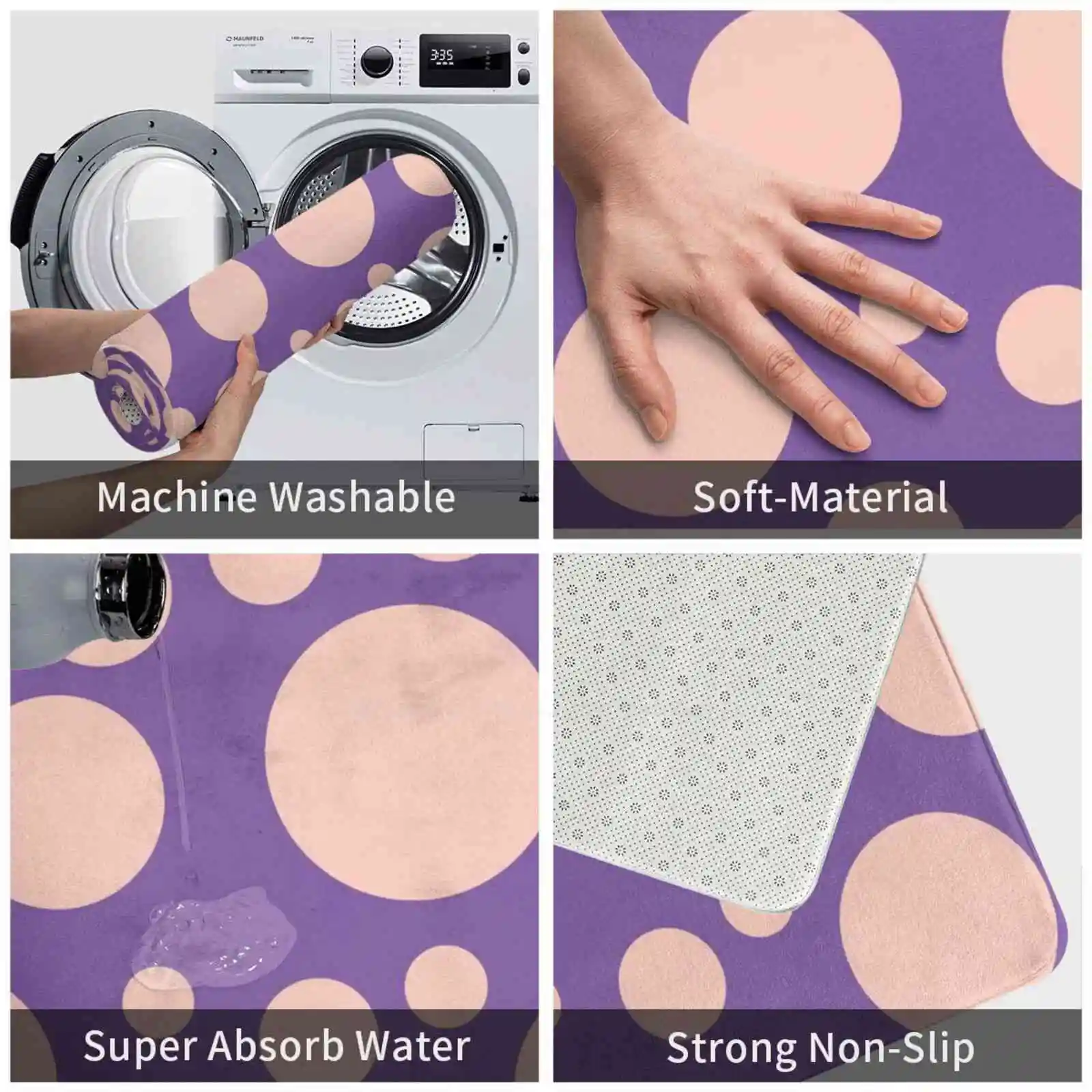 Фиолетовый/персиковый мягкий коврик с пузырьками домашний для двери рандомный